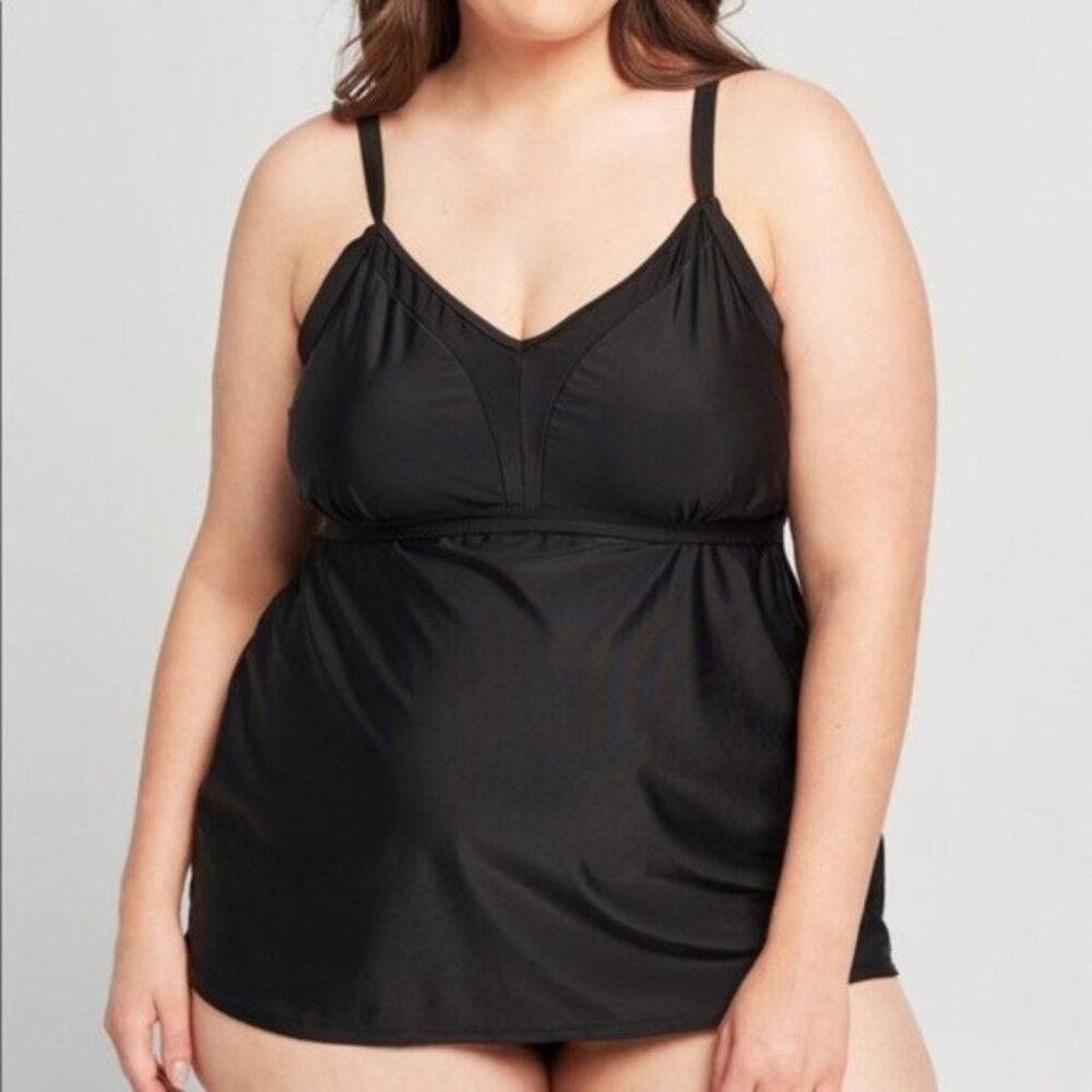 Trendsetter Black Tankini swimwear top size X